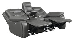 Flamenco Grey Power Loveseat - furniture place usa