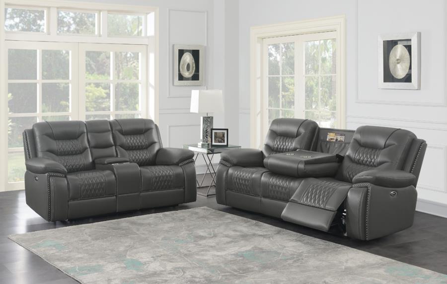 Flamenco Grey Power Loveseat - furniture place usa