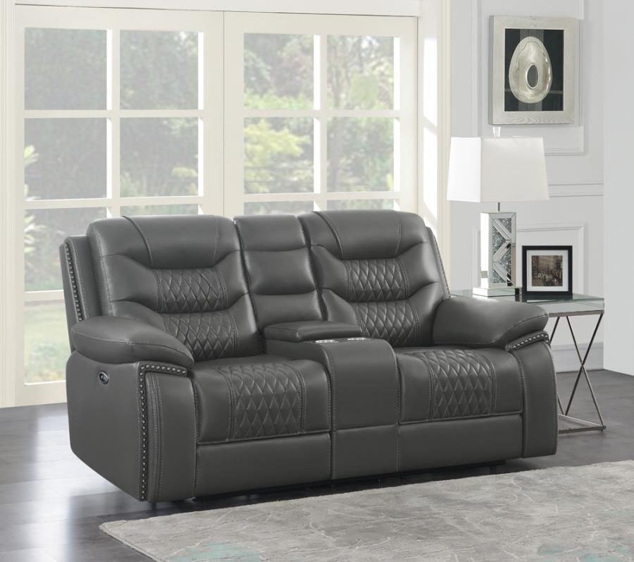 Flamenco Grey Power Loveseat - furniture place usa