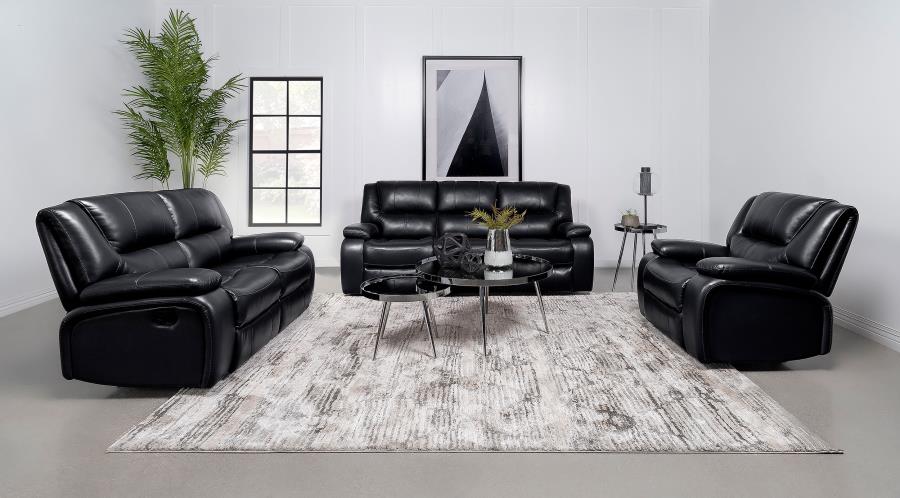 Black Motion Loveseat - furniture place usa
