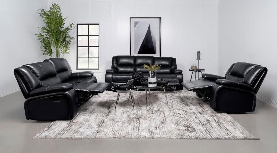 Black Motion Loveseat - furniture place usa