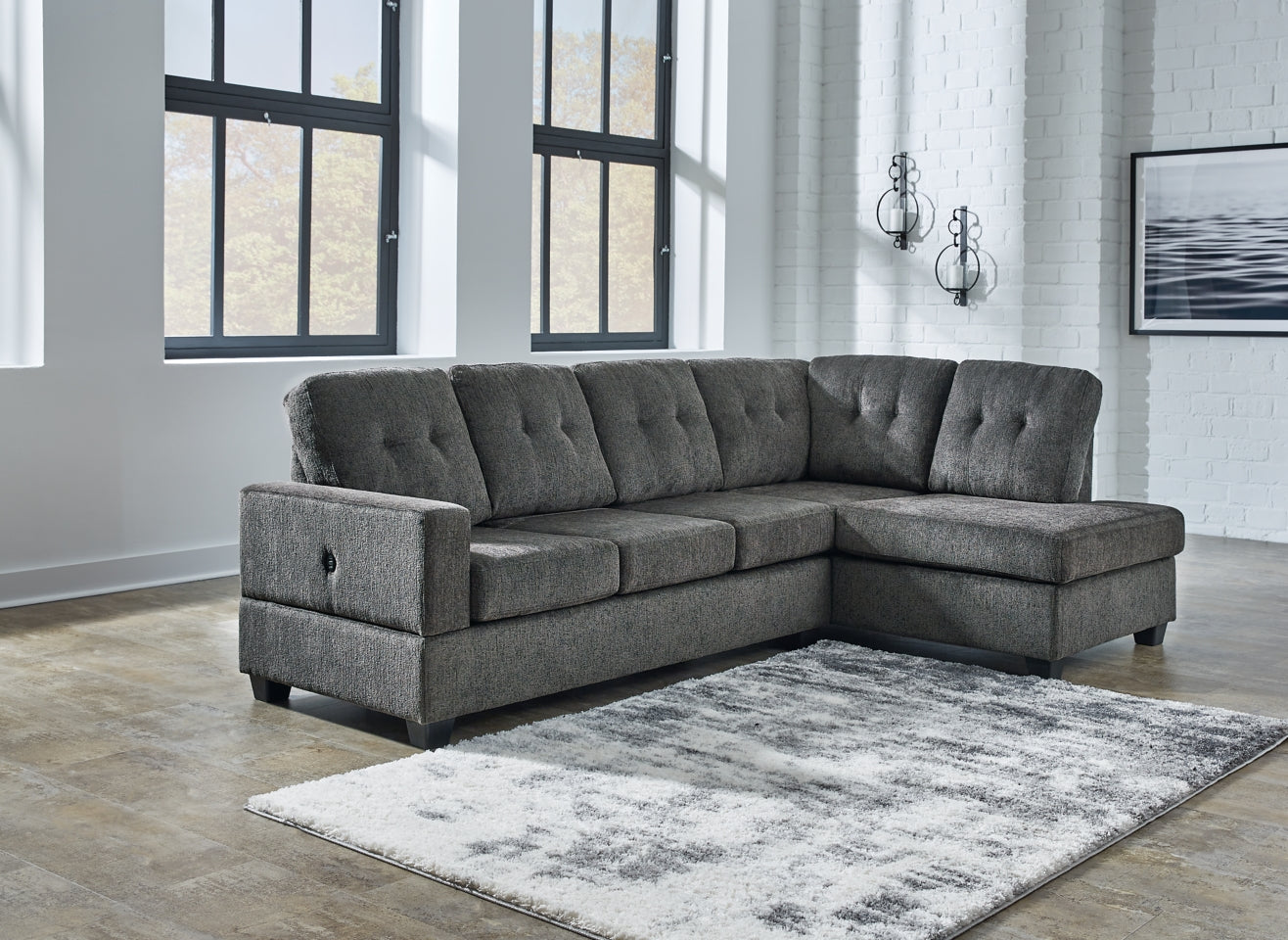 Kitler 2-Piece Sectional with Ottoman - furniture place usa