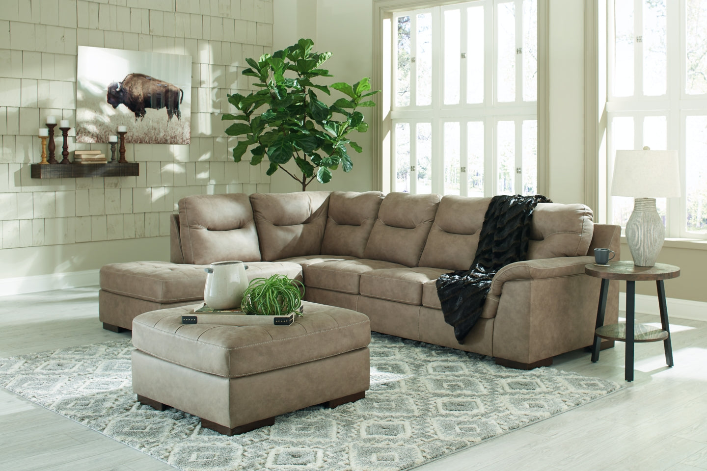 Maderla 2-Piece Sectional with Ottoman - PKG011002 - furniture place usa
