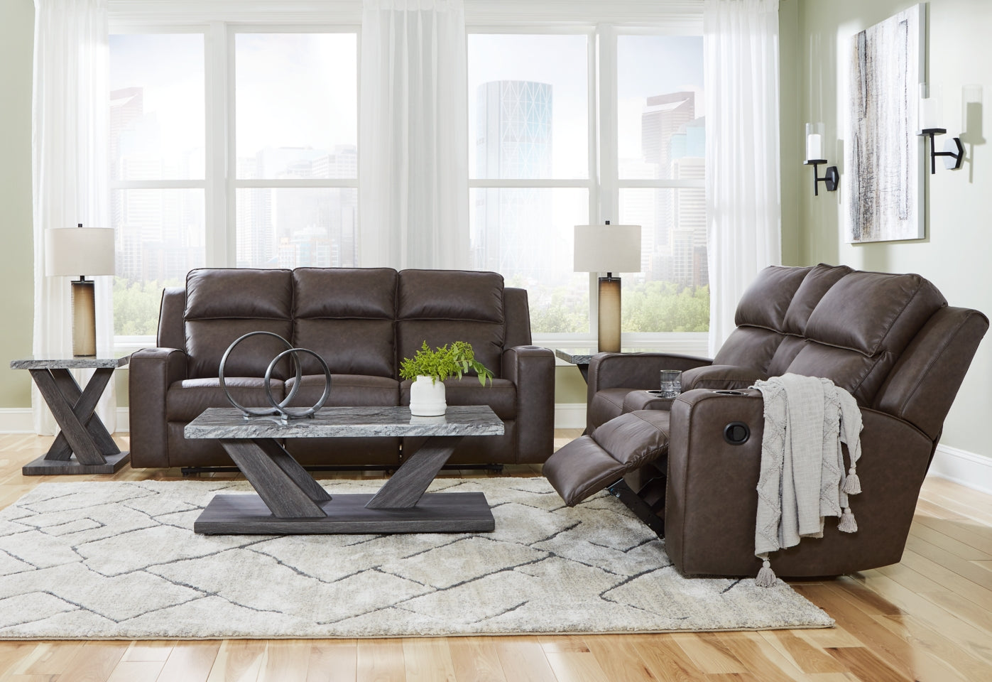 Lavenhorne Sofa and Loveseat - furniture place usa