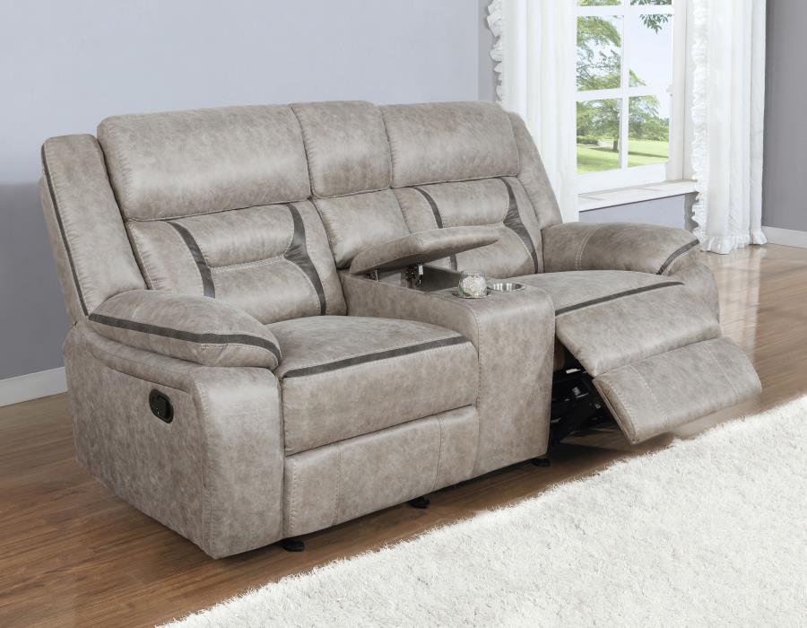 Greer Beige Glider Loveseat - furniture place usa