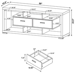 Darien Brown 59" Tv Stand - furniture place usa