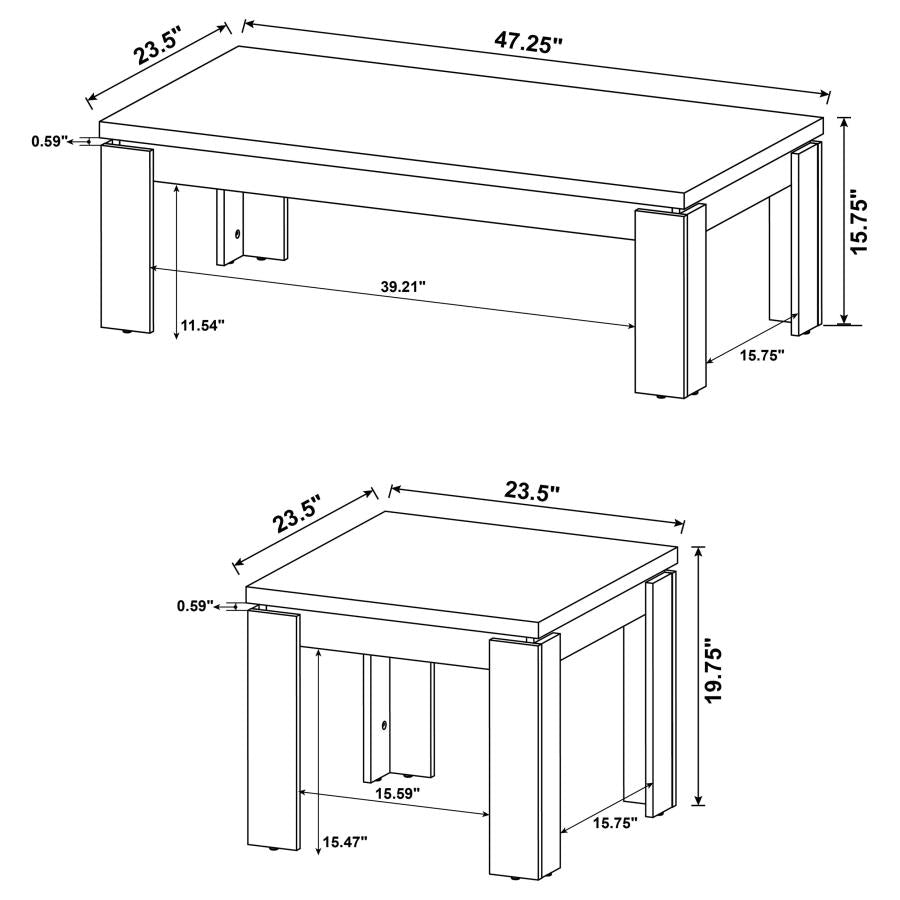 Cain Grey 3 Pc Coffee Table Set - furniture place usa