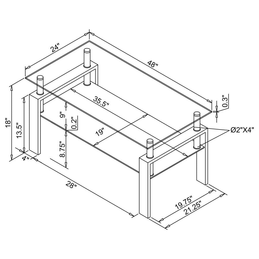 Dyer Black Coffee Table - furniture place usa