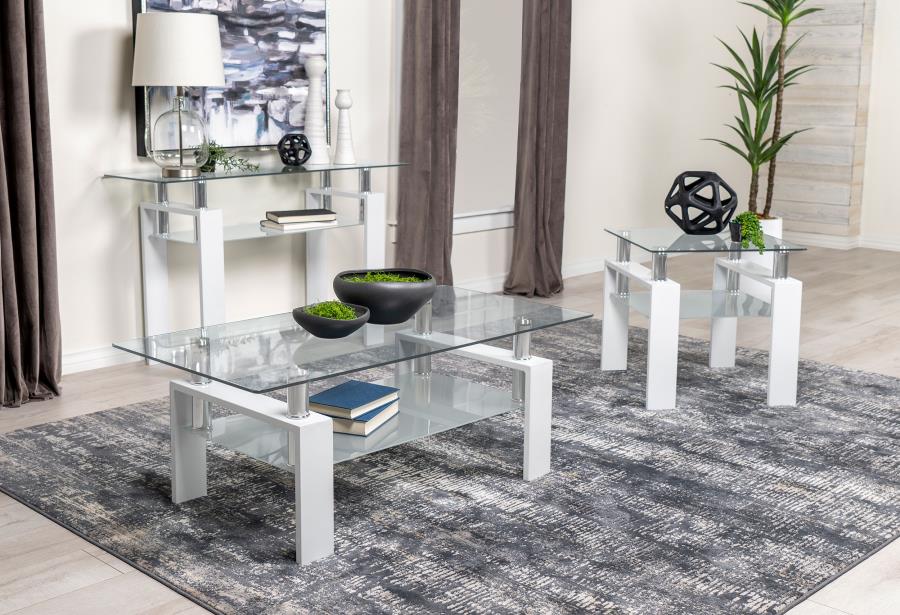 Dyer White Sofa Table - furniture place usa