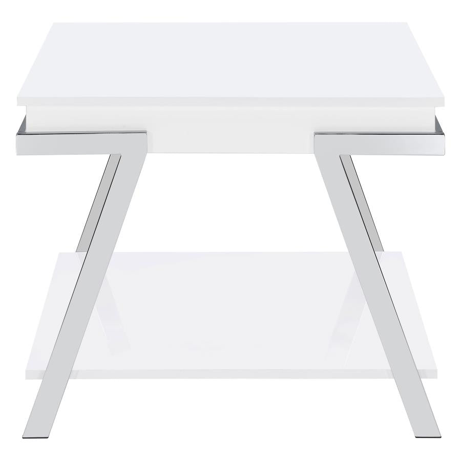 Marcia White End Table - furniture place usa