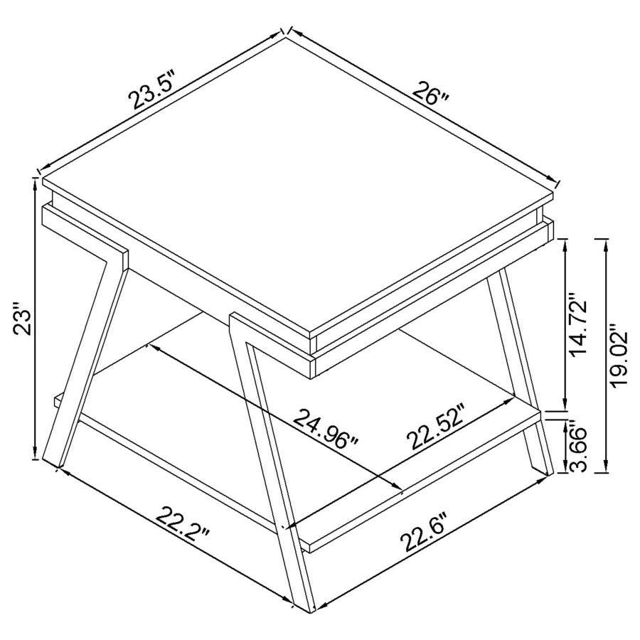 Marcia White End Table - furniture place usa