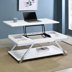 Marcia White Lift Top Coffee Table - furniture place usa