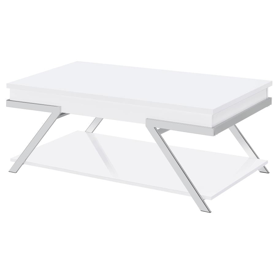Marcia White Lift Top Coffee Table - furniture place usa