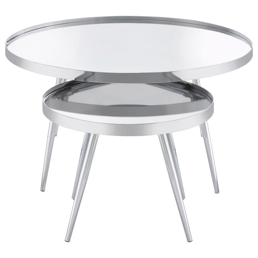 Kaelyn Silver 2 Pc Nesting Coffee Table - furniture place usa