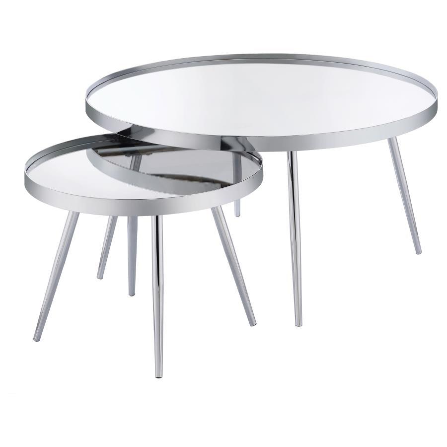 Kaelyn Silver 2 Pc Nesting Coffee Table - furniture place usa