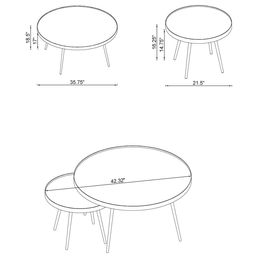 Kaelyn Silver 2 Pc Nesting Coffee Table - furniture place usa