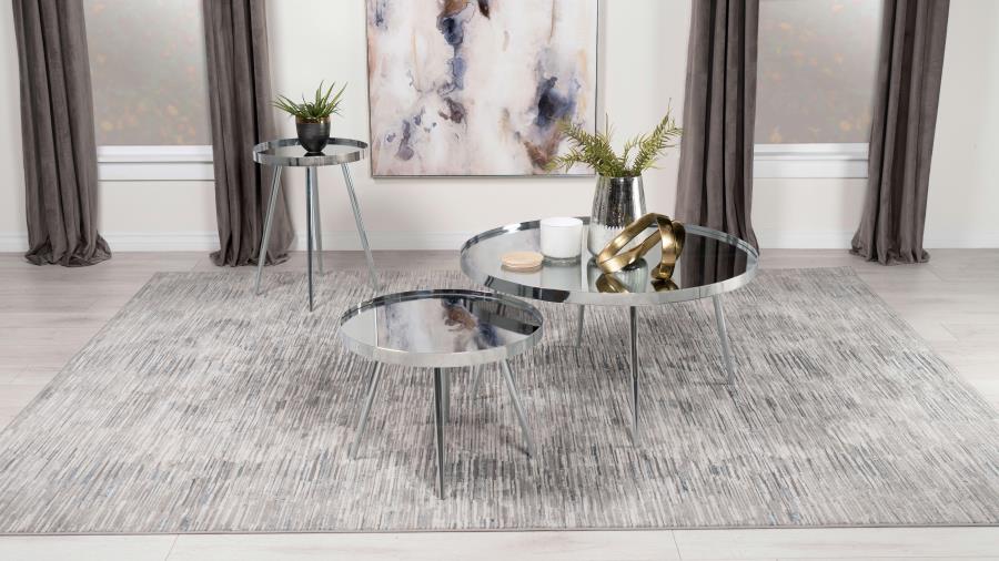 Kaelyn Silver 2 Pc Nesting Coffee Table - furniture place usa