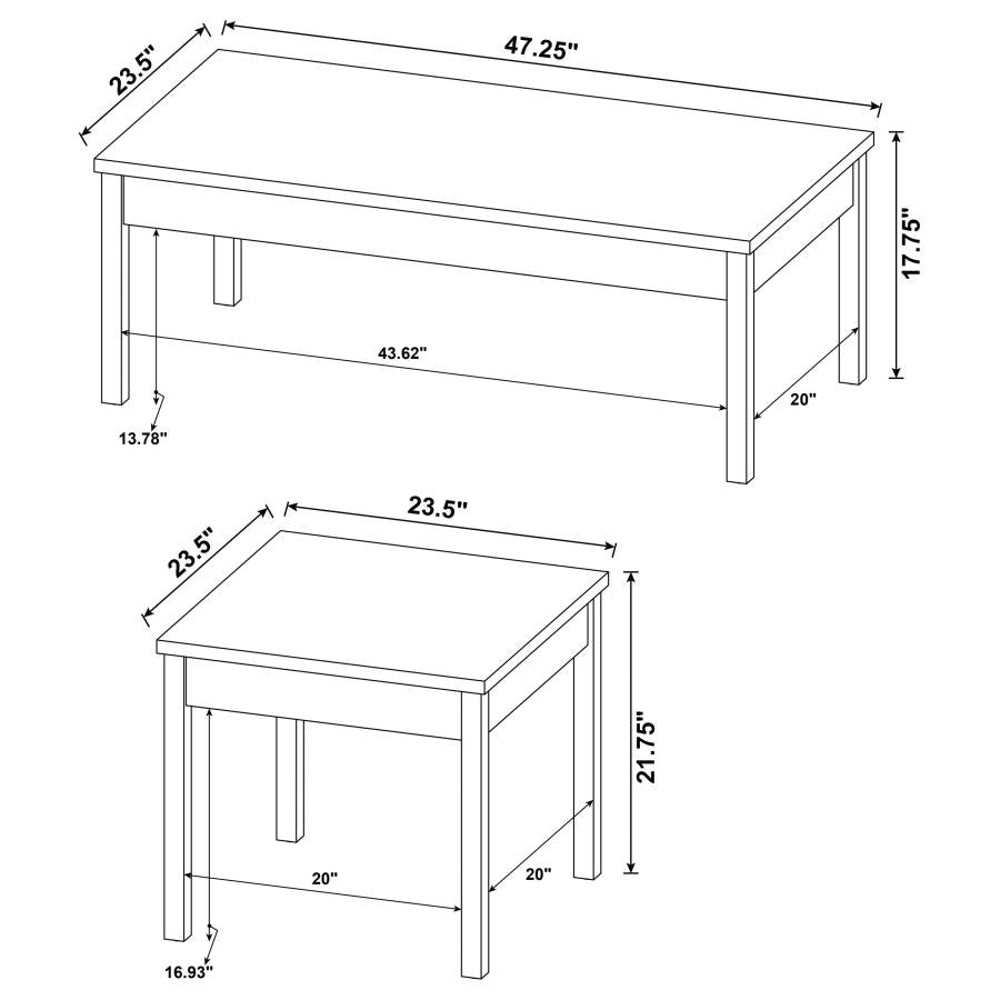 Stacie White 3 Pc Coffee Table Set - furniture place usa