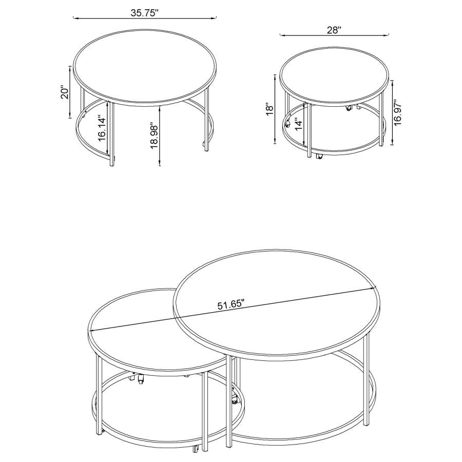 Lynn Silver 2 Pc Nesting Coffee Table - furniture place usa