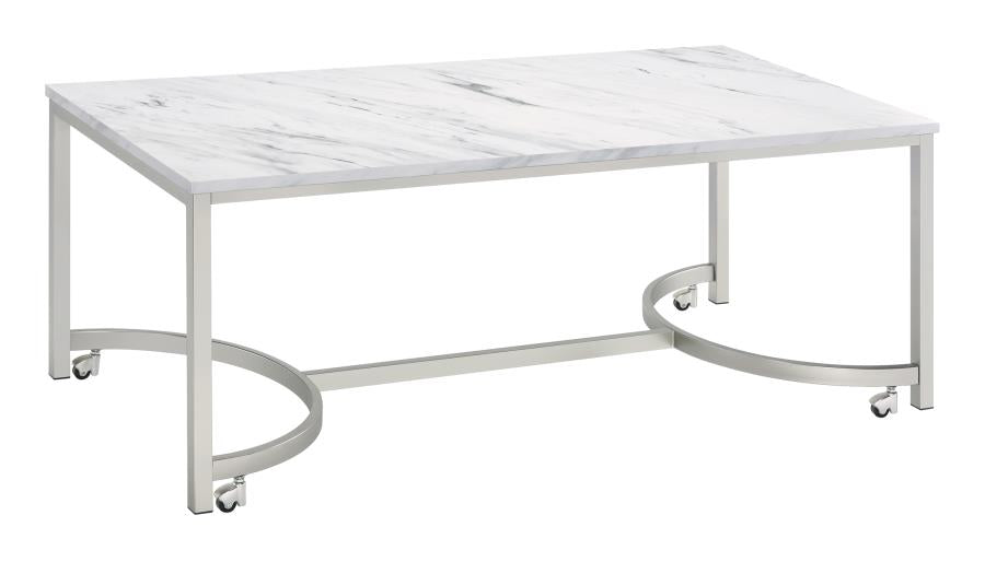 Leona White Coffee Table - furniture place usa