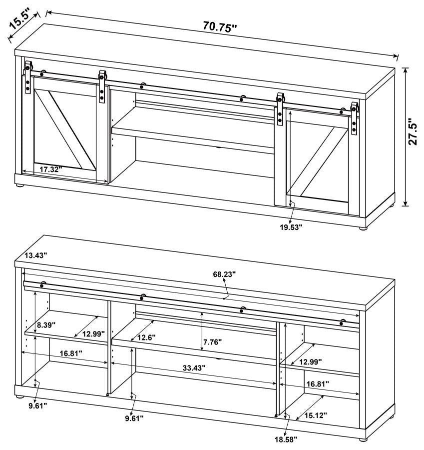 Brockton Grey 71" Tv Stand - furniture place usa