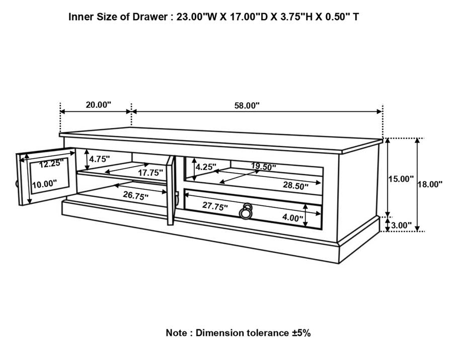Zabel Brown 58" Tv Stand - furniture place usa