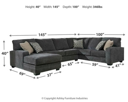 Tracling 3-Piece Sectional with Ottoman - PKG001612 - furniture place usa
