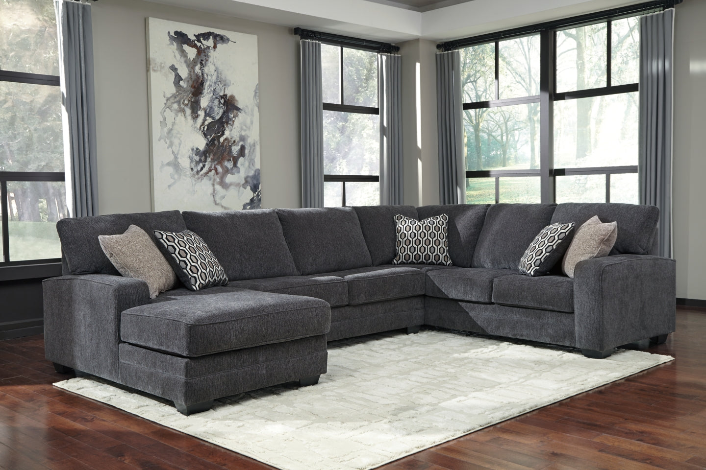 Tracling 3-Piece Sectional with Ottoman - PKG001612 - furniture place usa