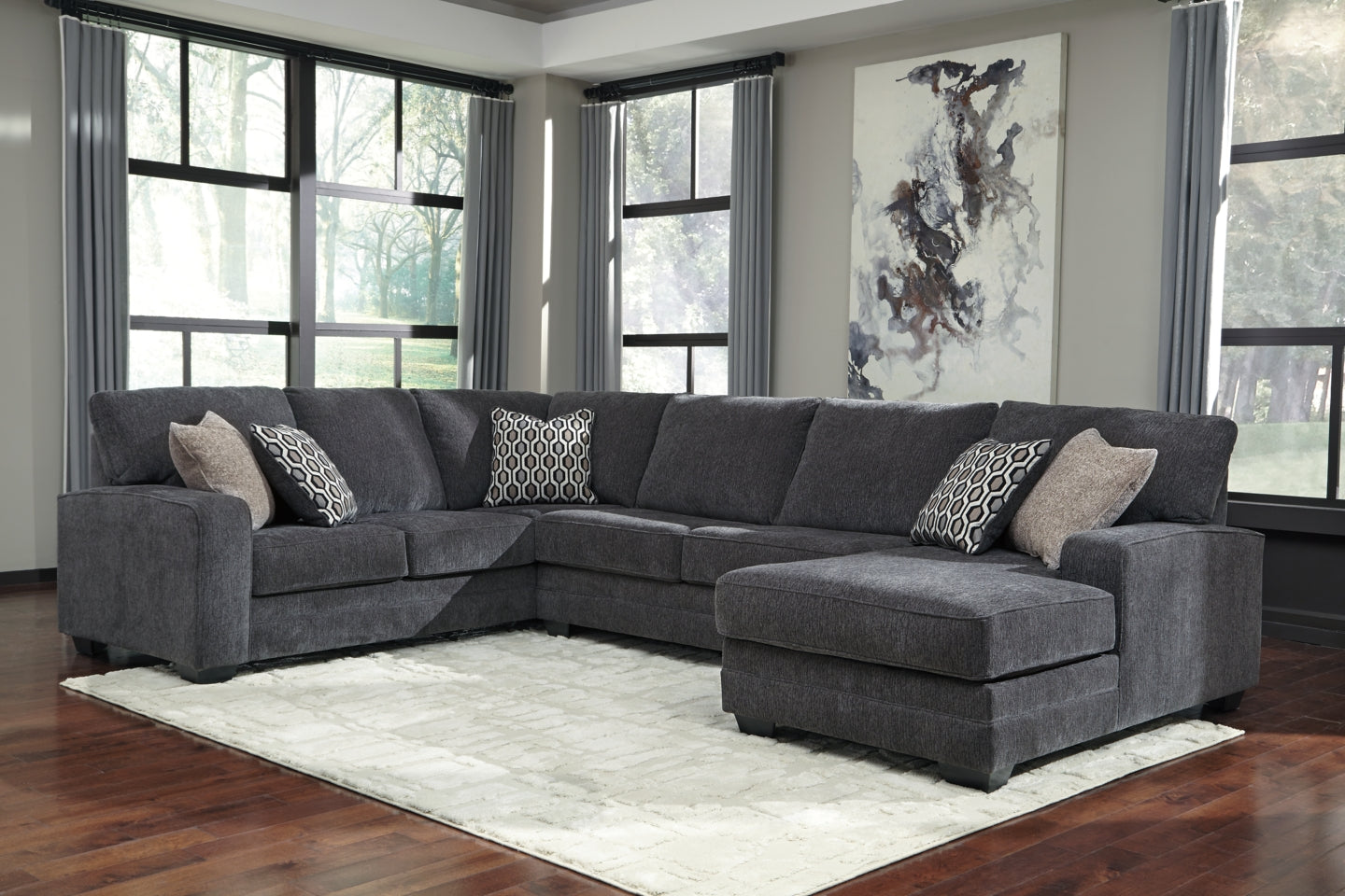 Tracling 3-Piece Sectional with Ottoman - PKG001613 - furniture place usa