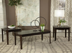 Amaro Brown 3 Pc Coffee Table Set - furniture place usa