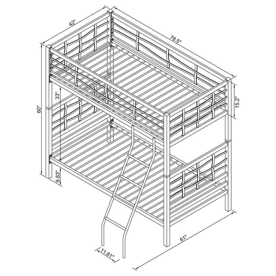 Fairfax Grey Twin / Twin Bunk Bed - furniture place usa