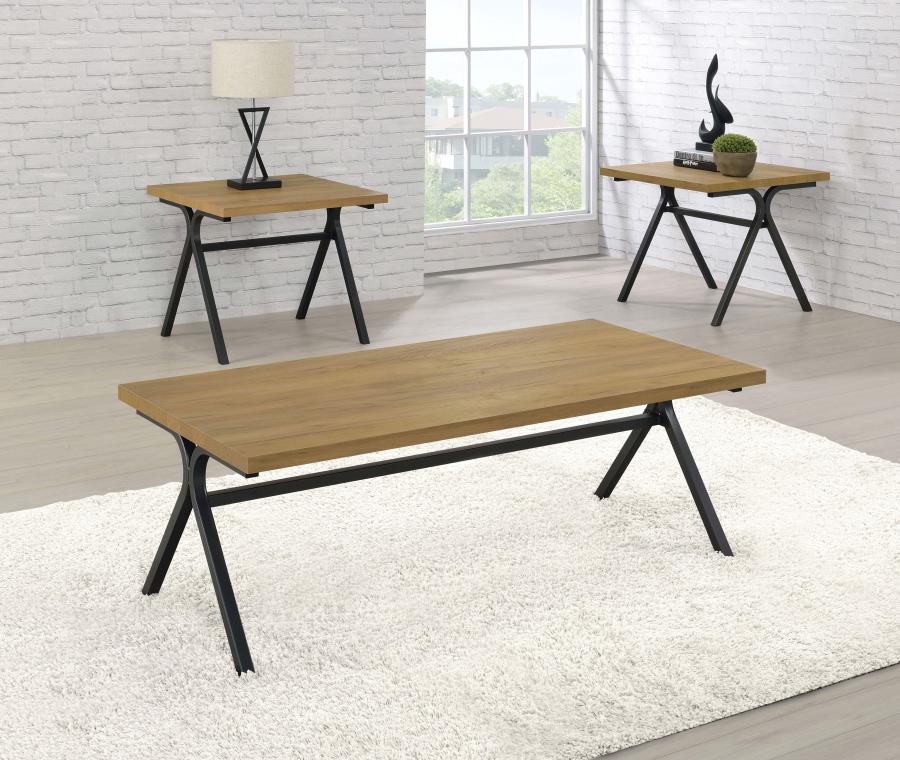 Colmar Brown 3 Pc Coffee Table Set - furniture place usa