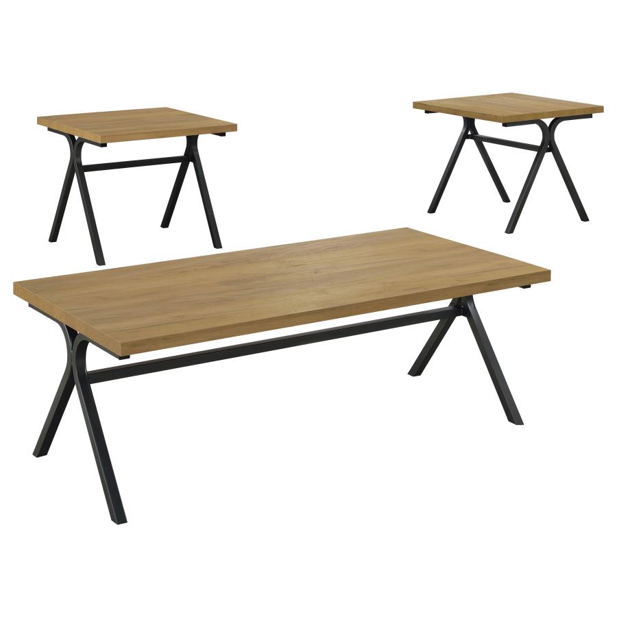 Colmar Brown 3 Pc Coffee Table Set - furniture place usa