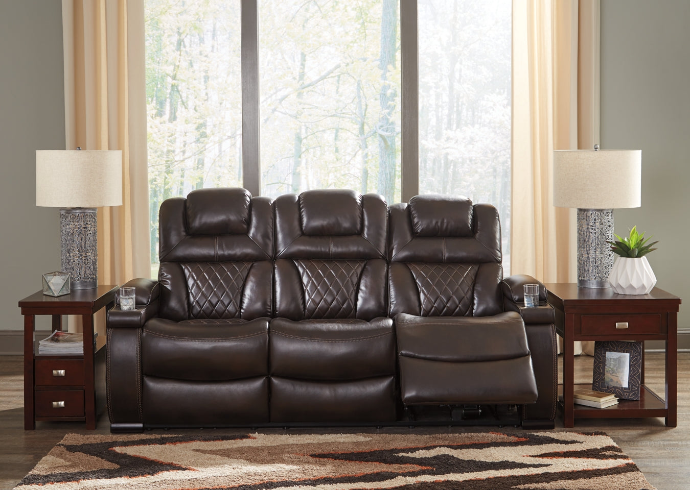 Warnerton Sofa and Recliner - furniture place usa