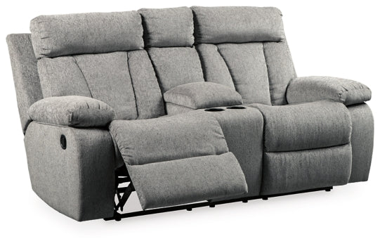 Mitchiner Reclining Loveseat with Console - furniture place usa