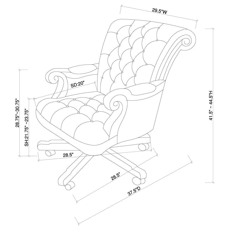 Calloway Brown Office Chair - furniture place usa