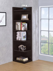 Pinckard Brown Corner Bookcase - furniture place usa
