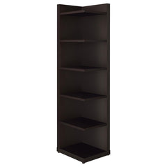 Pinckard Brown Corner Bookcase - furniture place usa