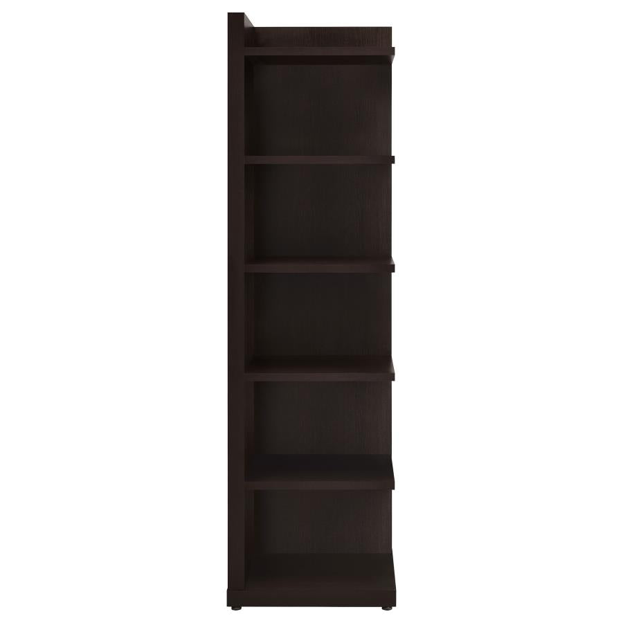 Pinckard Brown Corner Bookcase - furniture place usa