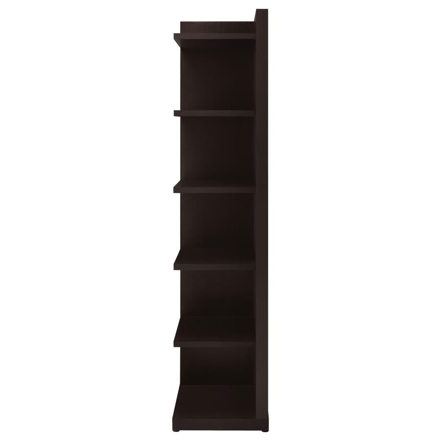 Pinckard Brown Corner Bookcase - furniture place usa