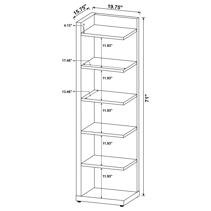 Pinckard Brown Corner Bookcase - furniture place usa