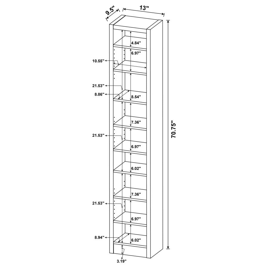 Eliam Brown Bookcase - furniture place usa