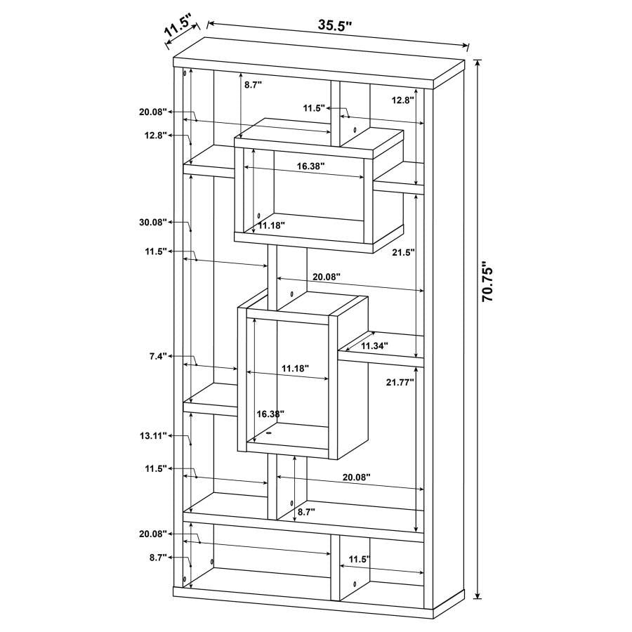 Howie Grey Bookcase - furniture place usa