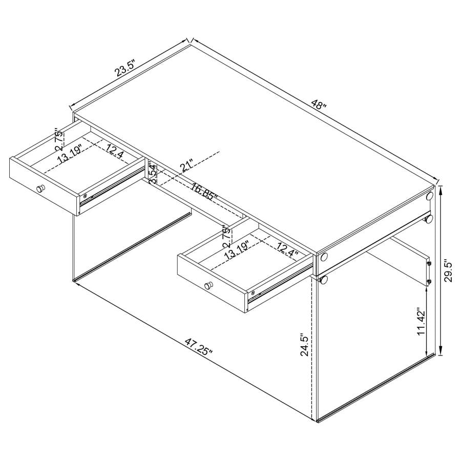 Dobrev Grey Writing Desk - furniture place usa
