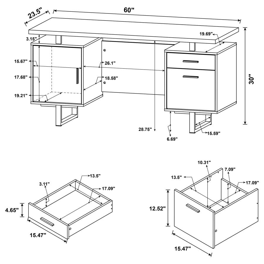 Lawtey Brown Computer Desk - furniture place usa
