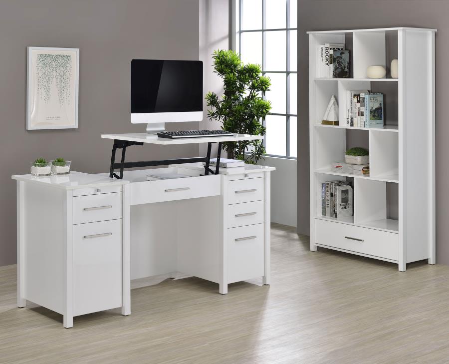 Dylan White Bookcase - furniture place usa