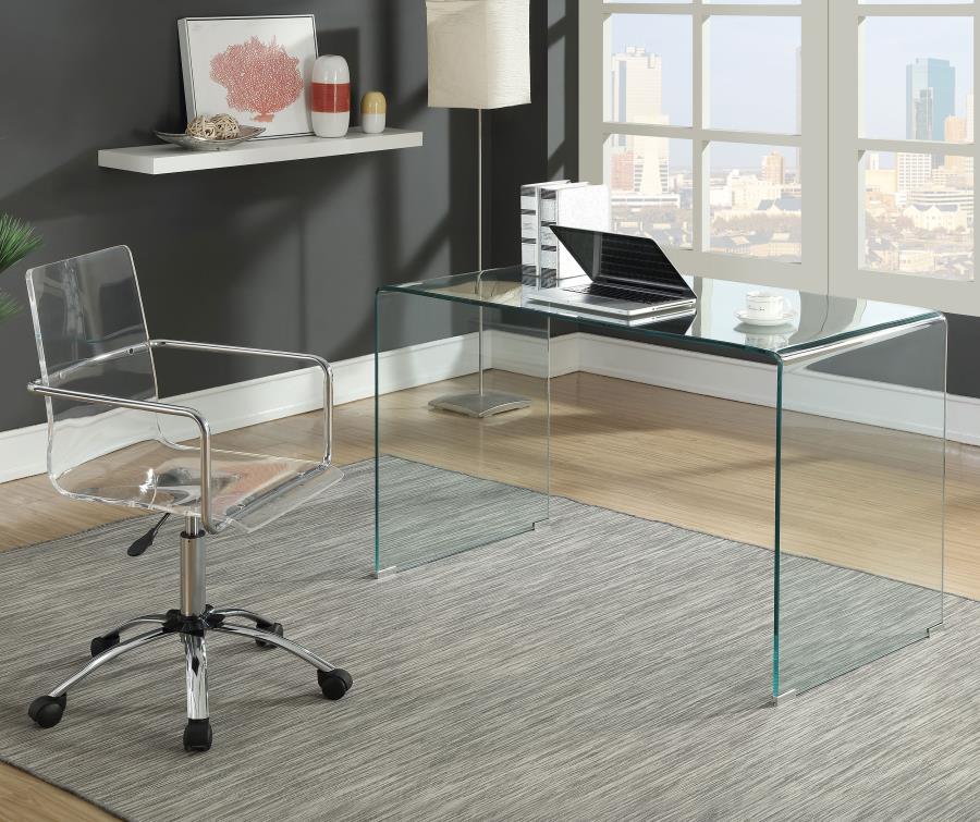 Ripley Clear Writing Desk - furniture place usa