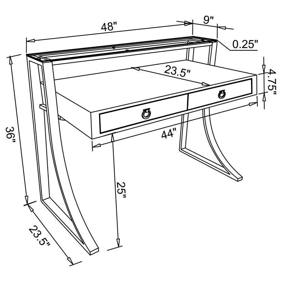 Gemma White Writing Desk - furniture place usa