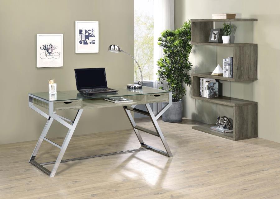 Emelle Grey Bookcase - furniture place usa