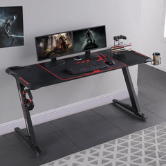 Brocton Black Gaming Desk - furniture place usa